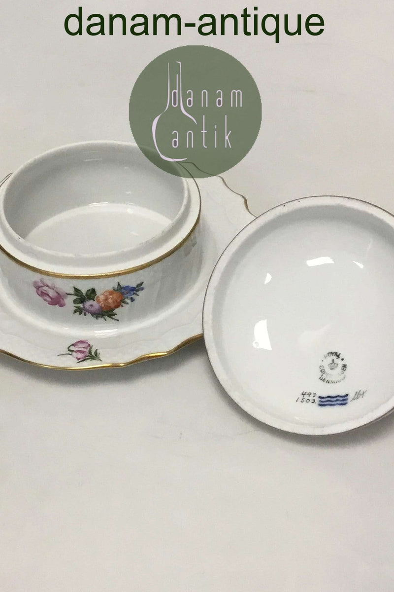 Royal Copenhagen Let Saksisk Blomst Smørskål No 1503