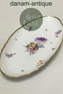 Royal Copenhagen Fuld Saksisk Blomst aflangt Fad No 1689