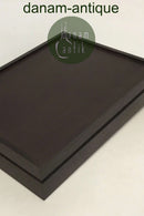 Dark wood flatware box with slots for flatware for 6 people/44 pieces