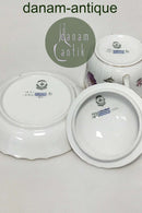 Royal Copenhagen Fuld Saksisk Blomst Bouillon Kop, låg og underkop No 1552