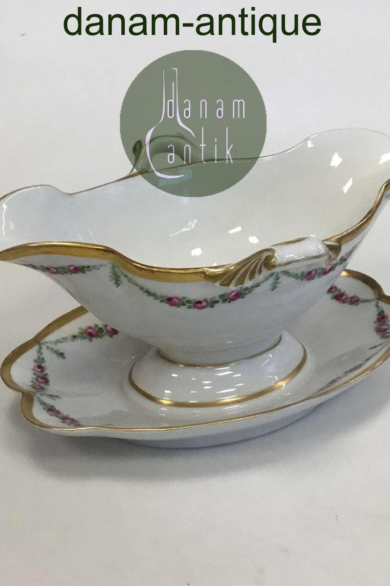 皇家哥本哈根套装第478号玫瑰花环与黄金酱缸第448号