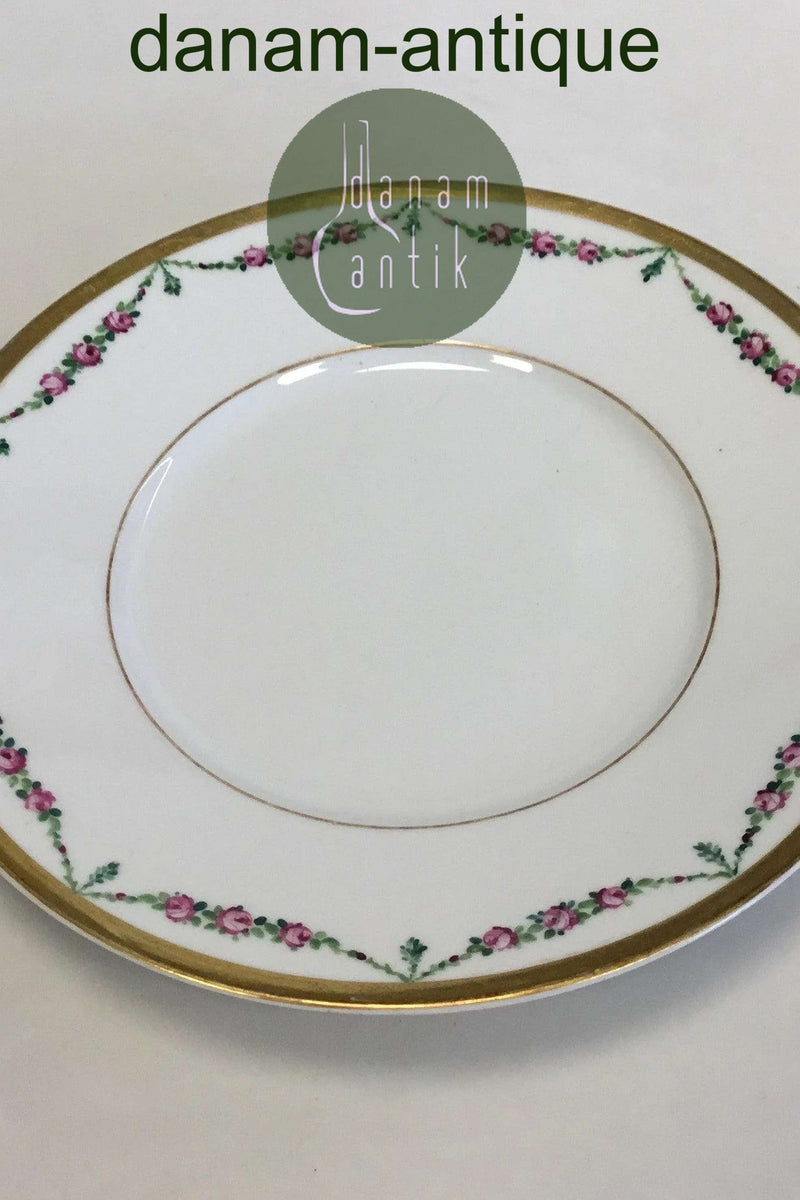 皇家哥本哈根一套478号玫瑰花环金质餐盘编号10519