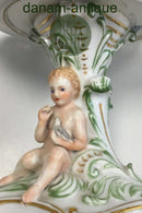 Royal Copenhagen Flora Danica Opsats blomsterdekoration og Putti med due