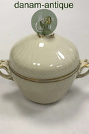 Royal Copenhagen Creme Svejfet med Guld (Stel 1235) Stor Sukkerskål med Låg No 1865