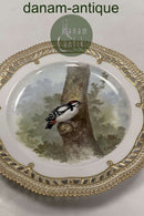 Royal Copenhagen Flora Danica Fugle Frokosttallerken No 20/3554 med gennembrudt kant.