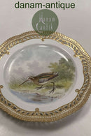 Royal Copenhagen Flora Danica Fugle Frokosttallerken No 20/3554 med gennembrudt kant.