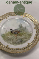 Royal Copenhagen Flora Danica Fugle Frokosttallerken No 20/3554 med gennembrudt kant.