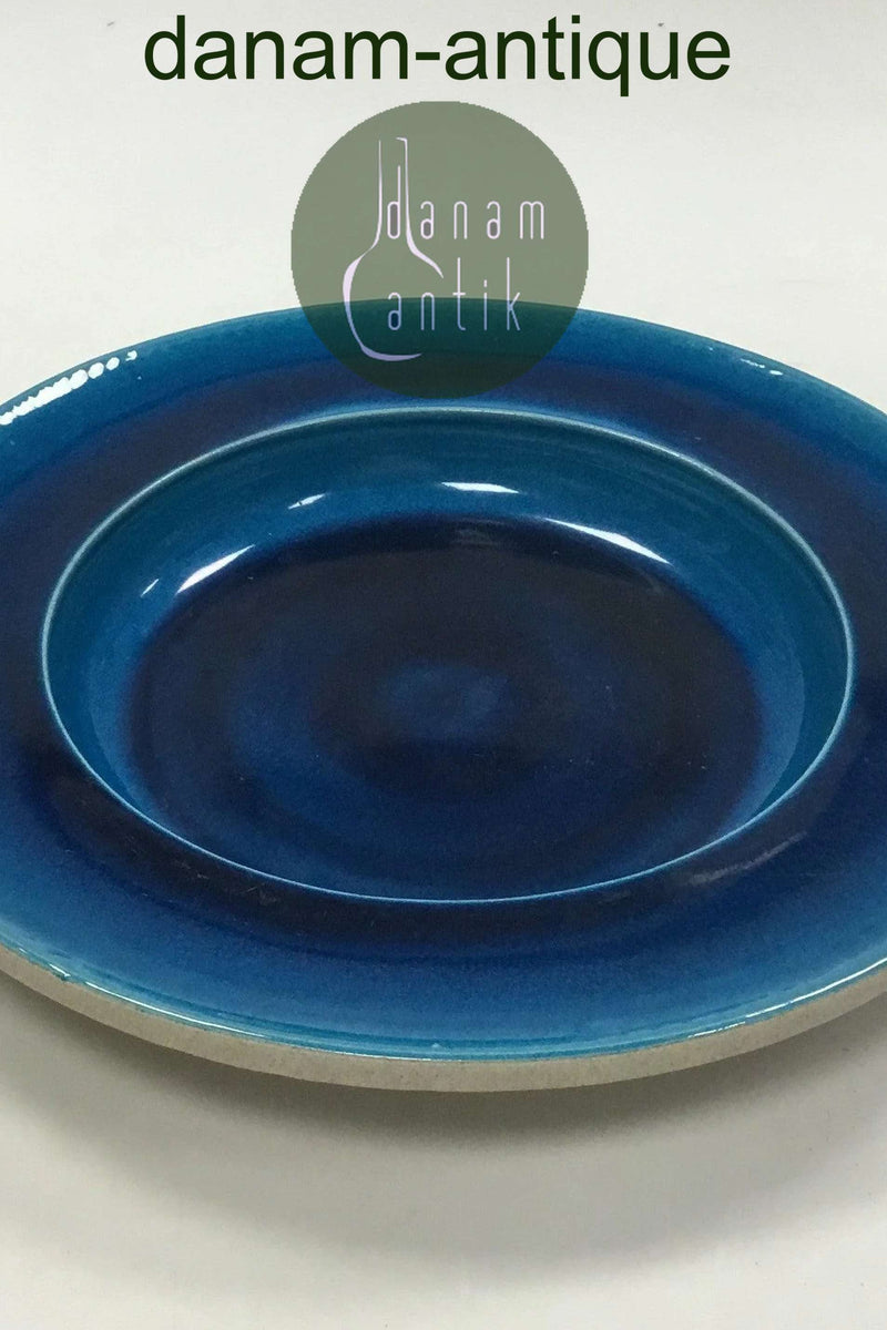 Kähler Ceramics Round stoneware dish with turquoise Glaze No 152-32