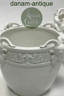 Villeroy and Boch Set of 2 white faience flower pot covers