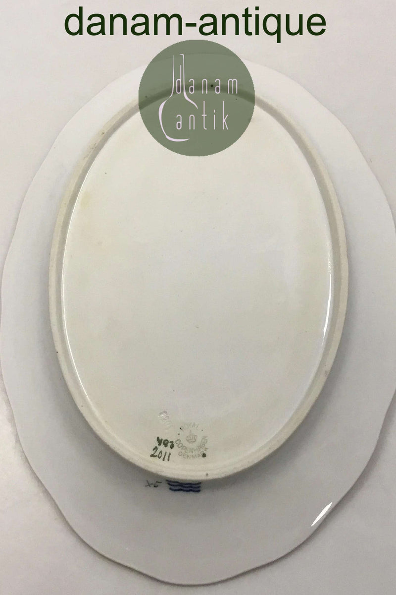 Royal Copenhagen Saxon Flower Light Bee Cell Oval Dish No 493/2011