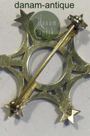 Anton Michelsen Sterling Sølv Stjerne Broche Forgyldt og Emalje