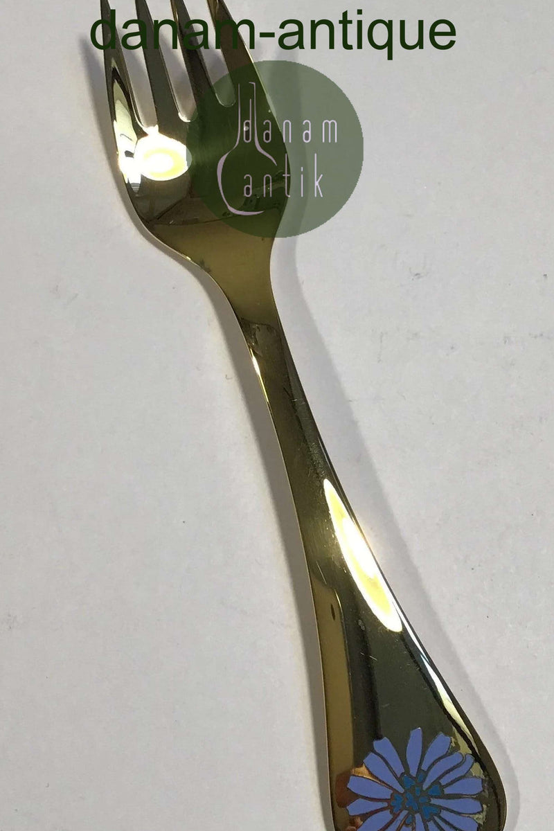 Georg Jensen Årsgaffel 1980 i forgyldt Sterling Sølv med emalje.