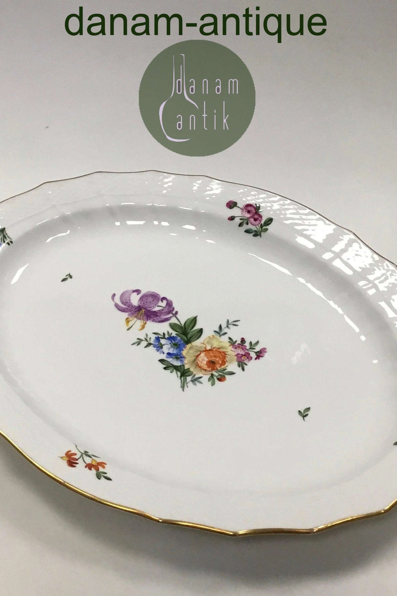 Royal Copenhagen Saxon Flower Light, Large Oval Dish No. 1558