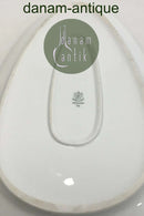 Bing & Grøndahl Hvidt glat stel med guldkant Trekantet fad No 16