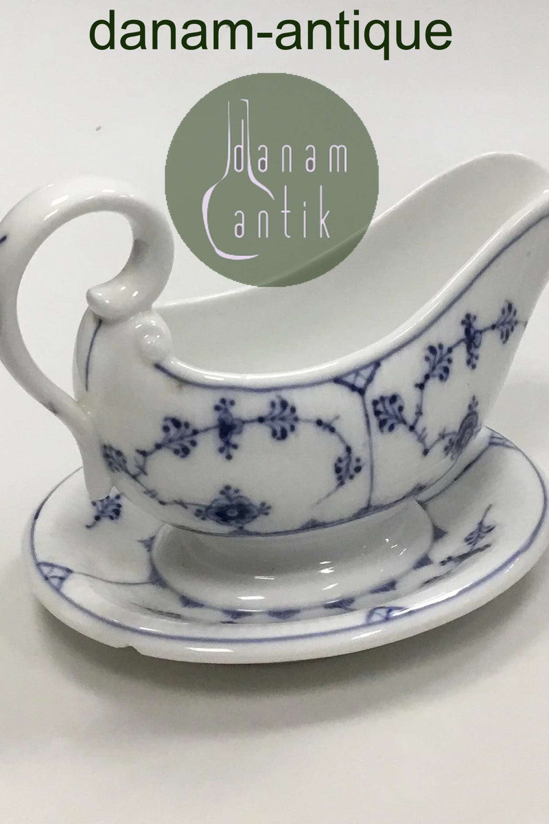 Royal Copenhagen Musselmalet Riflet Saucekande med Underskål No 200