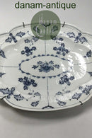 Meissen Stort riflet fad med blå dekoration