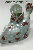 Royal Copenhagen Vase udformet som en fisk (Knurhane?)