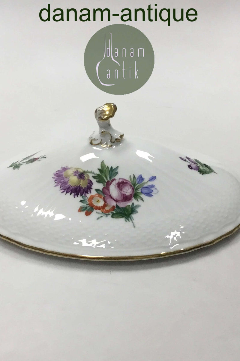 Royal Copenhagen Saksisk Blomst Let Oval Låg No 493/1702