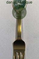 A. Michelsen Weihnachtskuchengabel 1983 Vergoldetes Sterlingsilber mit Emaille