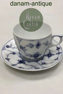 Royal Copenhagen Musselmalet Riflet Mokkakop og underkop No 298