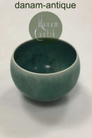 Saxbo Eva Stæhr Nielsen Lille Stentøjsskål med flot grøn glasur No 38
