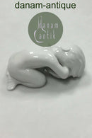 Bing og Grøndahl Blanc de Chine Figur med guld af Havbarn med Konkylie No. 2315