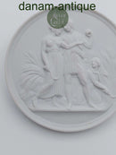 Bing and Grondahl bisquit plate "Youth and spring" 20th century. (no. 117)