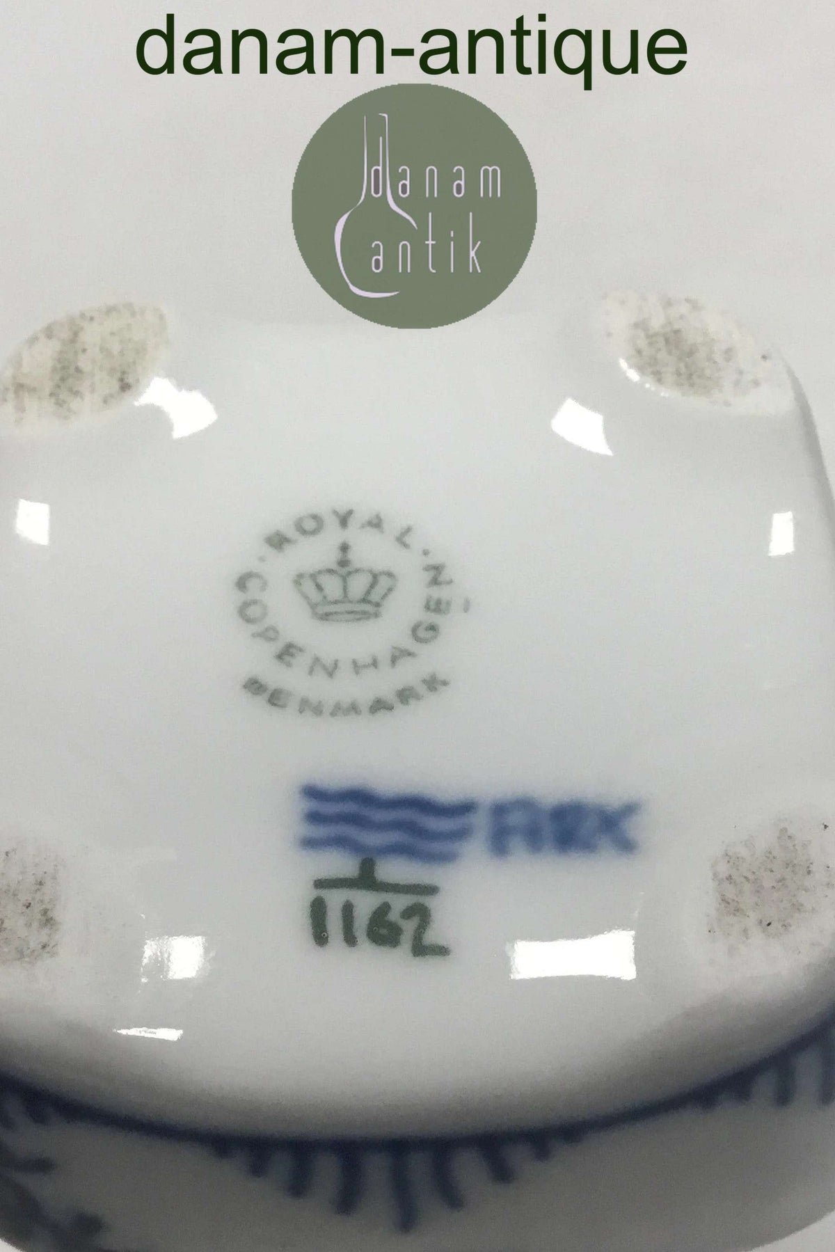 ロイヤルコペンハーゲン ブルーフルーテッド フルレース花瓶 No.1162