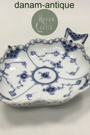 Royal Copenhagen Blaue geriffelte blattförmige Schale Nr. 1076.