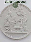 Bing and Grondahl bisquit plate "Old age and winter" 20th century. (no. 119)