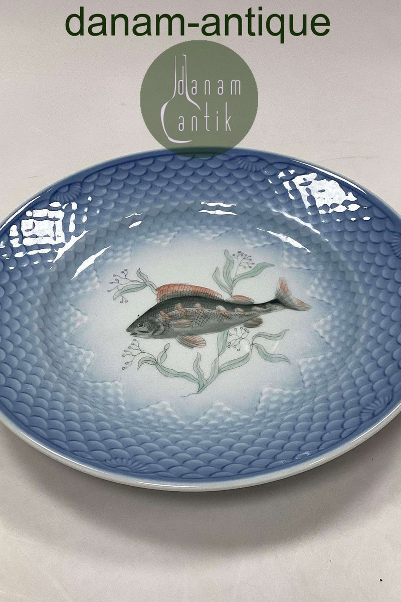 Bing and Grondahl Blue Tone Fish Plate Motif 9 Perch No. 716