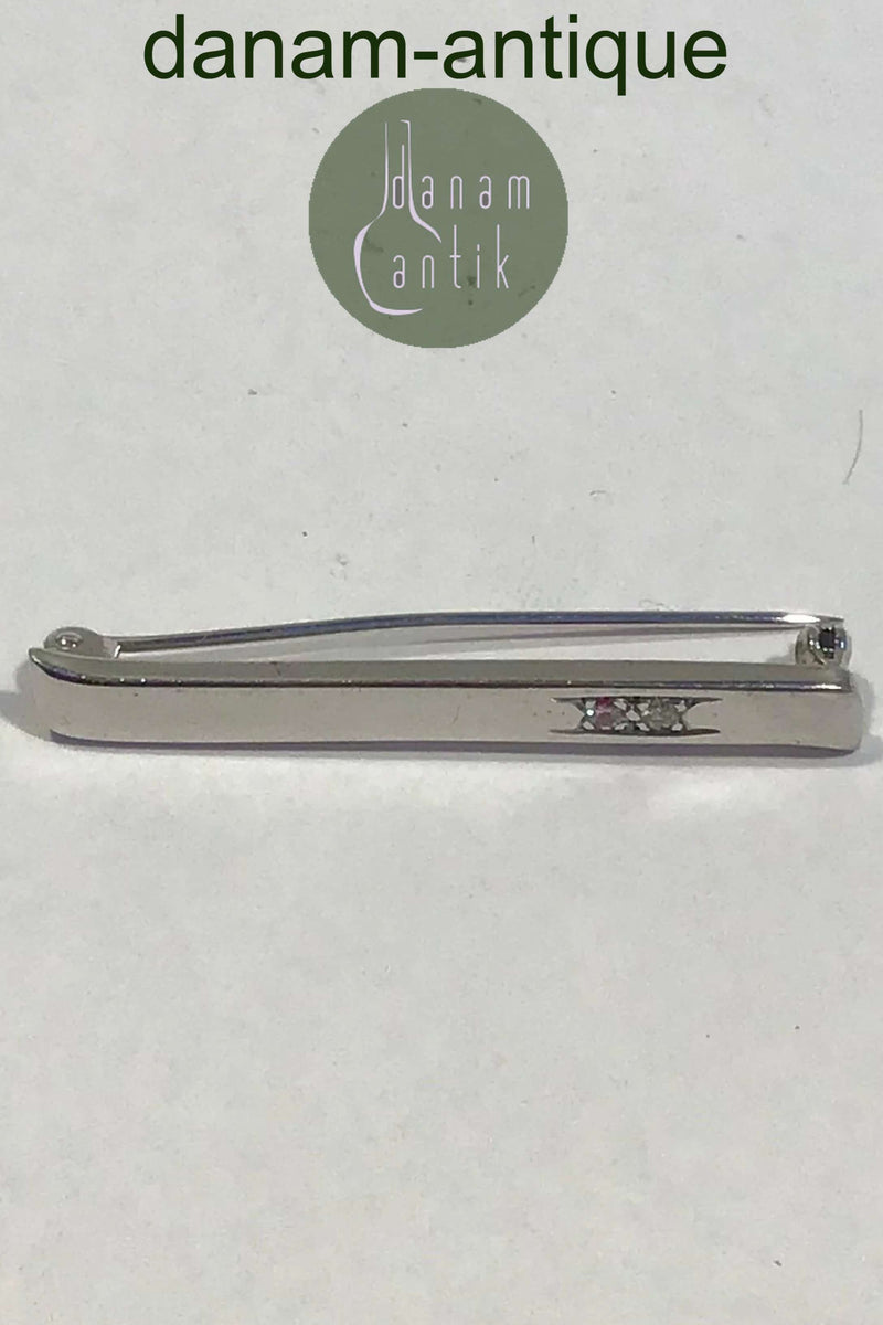 Jos. Kahn A/S 14 K Hvidguld Broche/slipsenål