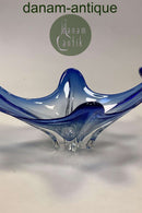 Stor Blå Murano Kunstglas Skål Italien