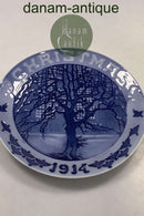 Royal Copenhagen Juleplatte fra 1914 med Engelsk Tekst "Christmas"