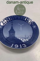 Royal Copenhagen Juleplatte fra 1913 med Engelsk Tekst "Christmas"