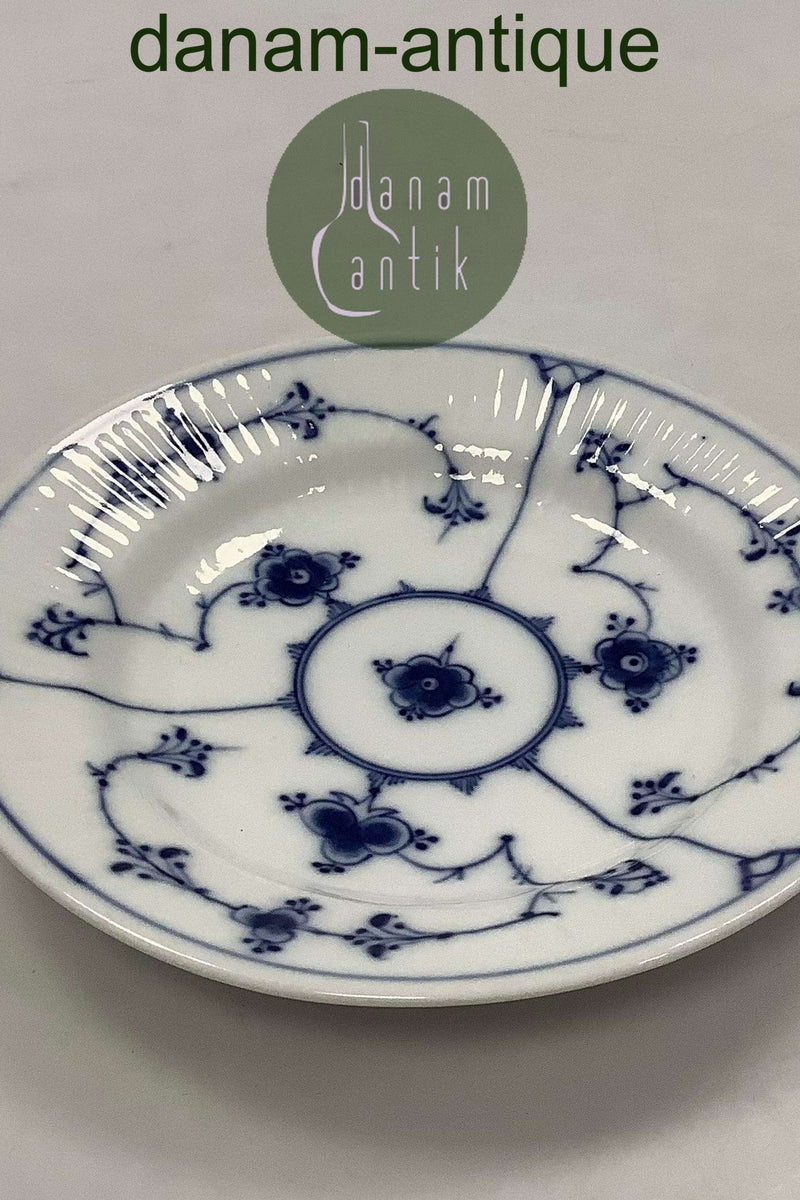 Bing和Grondahl蓝色/蓝色凹槽Riflet蛋糕盘