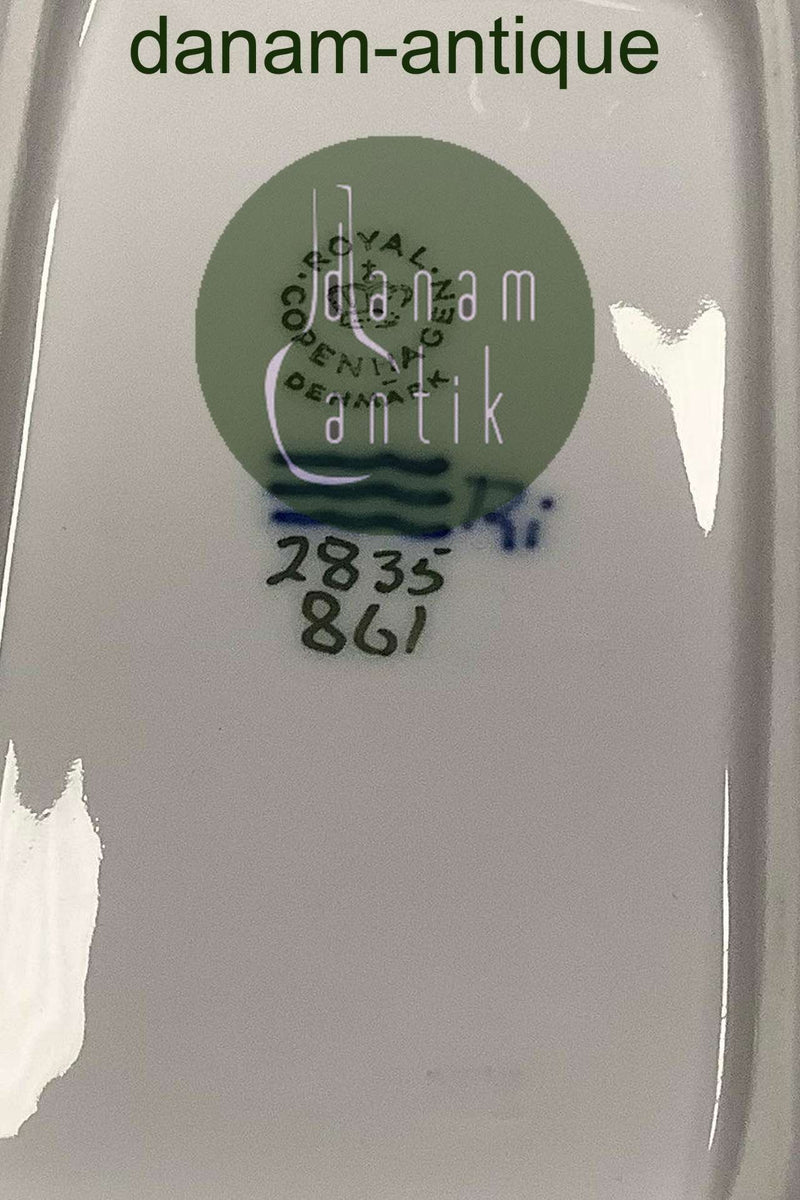 Royal Copenhagen Mørkeblå Firkant Skål med Blomster No. 2835 / 861