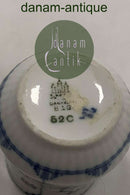 Bing og Grøndahl Blåmalet Musselmalet Riflet Sennepskrukke med Låg No. 52C