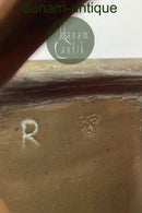 Antikt dørslag i kobber med to håndtag - Stemplet 19. årh.