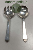 Georg Jensen Pyramide Sterlingsilber Servierbesteck Löffel und Gabel