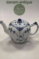 Royal Copenhagen Blaue geriffelte Halblonde Teekanne Nr. 609