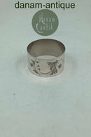 Dansk Sølv Servietring med Blomster motiv