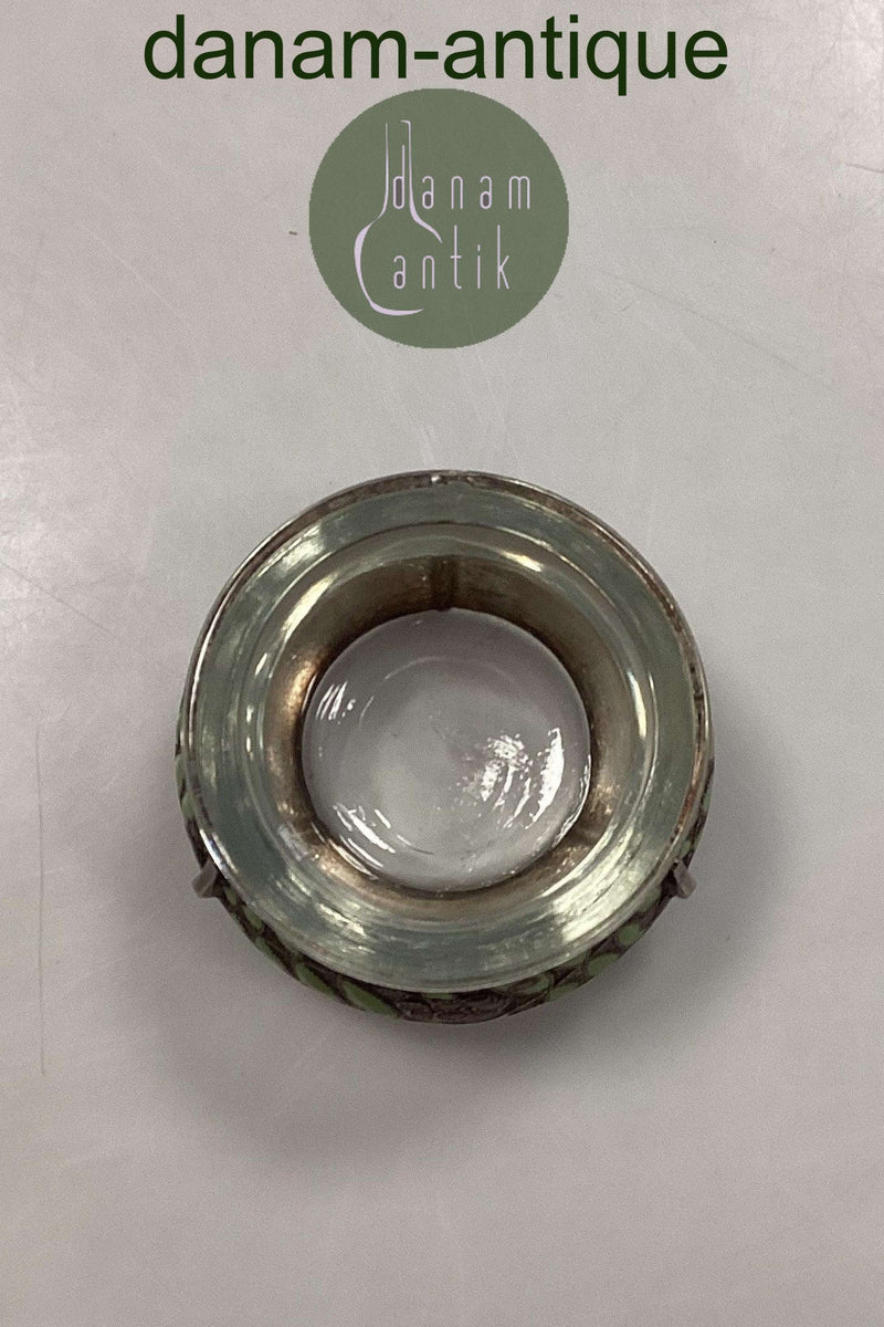Russian salt cellar in silver / silver plate and enamel
