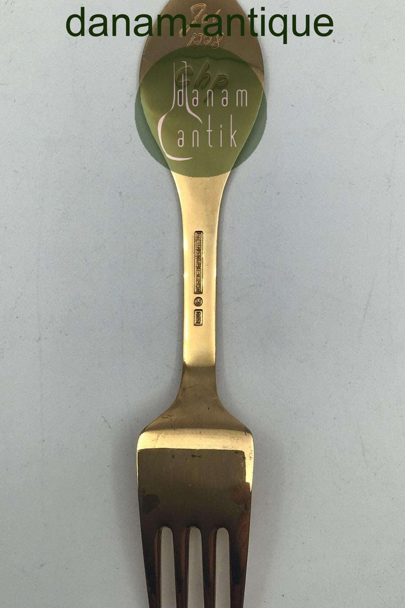 A. Michelsen Julegaffel 1998 I Forgyldt Sterling Sølv med Emalje