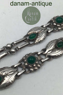 Georg Jensen Sølv Halskæde No. 1 Grønne Sten (1915-1927)