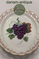 Royal Copenhagen Fuld Saksisk Blomst Privatmalet Ovalt Fad med Vindruer