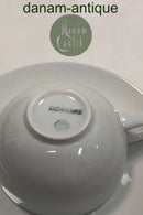 Royal Copenhagen Fayence Blauer Rand Kaffeetasse und Untertasse