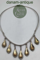 Hans Hansen Sterling Sølv Halskæde No 285 (Forgyldte dråber)