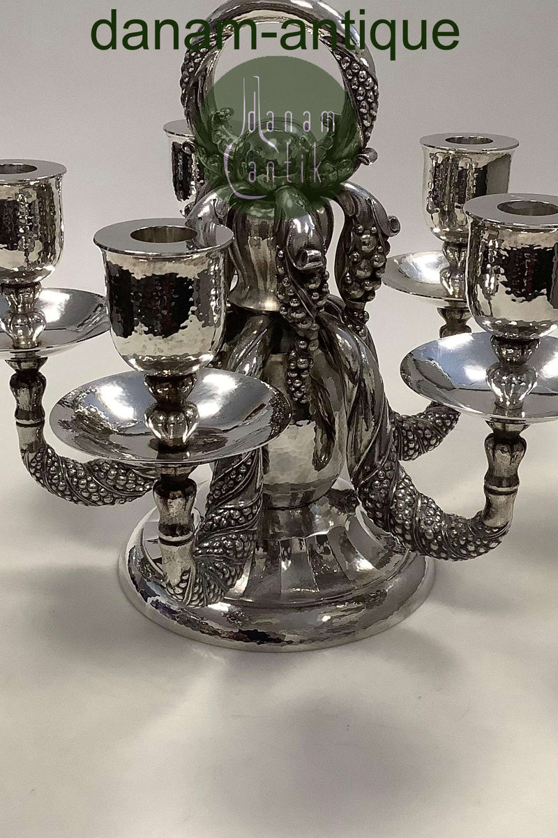 Georg Jensen Sterling Sølv Grape Kandelabra 5-armet No 383A
