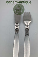 10er-Set Georg Jensen Sterling Silber Kaktusfischmesser und Gabeln Nr. 61 und 62